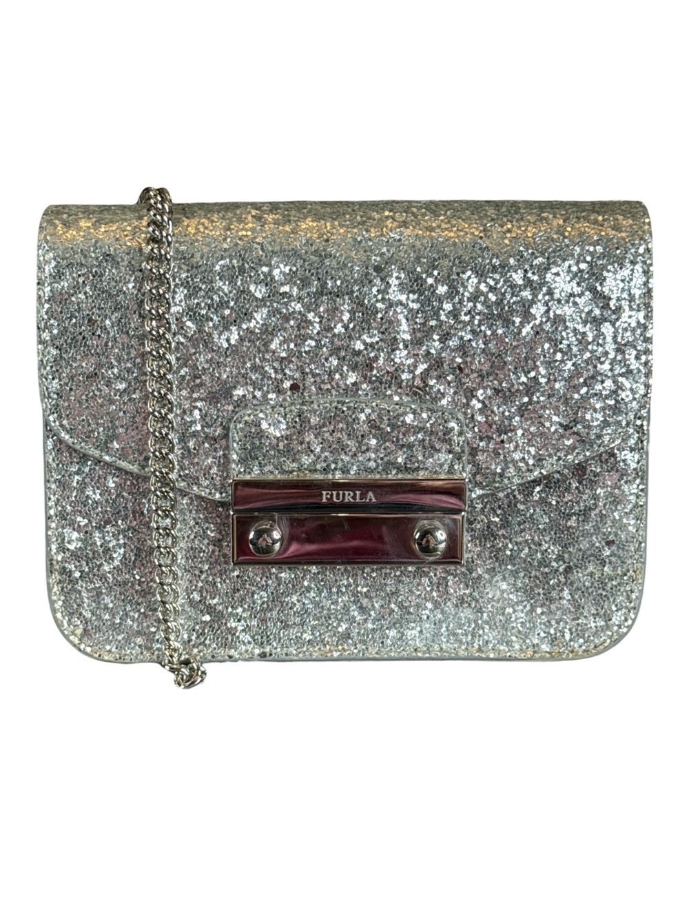 FURLA Metropolis Silver Glitter Mini
Crossbody Bag